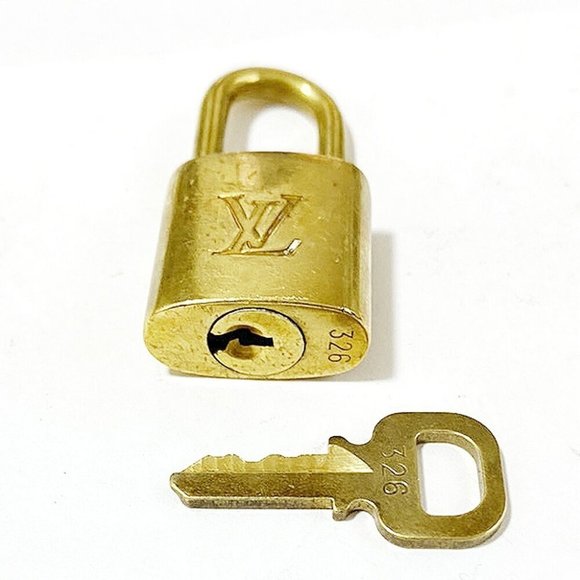 LOUIS VUITTON LV 10 SET PADLOCK KEY CHARM CADENA GOLD-PLATED FRANCE 36MT003 - Picture 3 of 4